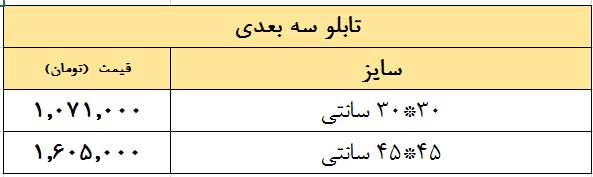 قیمتتابلو سه بعدی